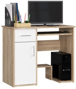 Masă PC Jaloms (stejar sonoma + Alb). 1068710