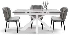 SET 4 Scaune Manta, structura metalica, catifea - ALBASTRU - CATIFEA - NEGRU - STANDARD