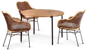 Masa de dining cu blat in decor stejar auriu MILO 120x76 cm