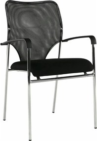 Scaun conferinta UMUT, negru/crom, plasa/metal, 54x56x82 cm
