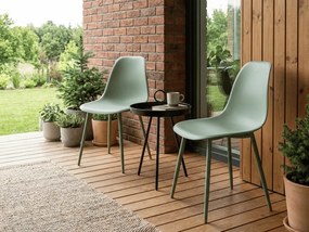 Set 2 bucati scaune din plastic OSAKA, verde salvie