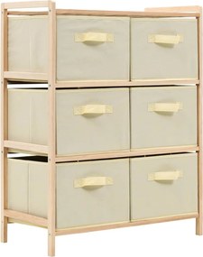 vidaXL Dulap depozitare cu 6 coșuri din textil, lemn de cedru, bej