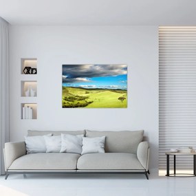 Tablou - Peisaj verde cu dealuri (90x60 cm)