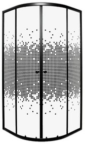 Cabină de duș curbată Pixel Black 80 fără cădiță de duș