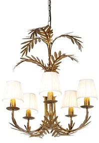 Candelabru auriu cu cremă pliabilă cu cremă cu 5 lumini - Botanica