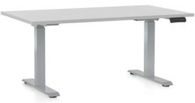 Masa inaltime reglabila OfficeTech D, 120 x 80 cm, bază gri, gri deschis