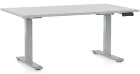 Masa inaltime reglabila OfficeTech D, 120 x 80 cm, bază gri, gri deschis