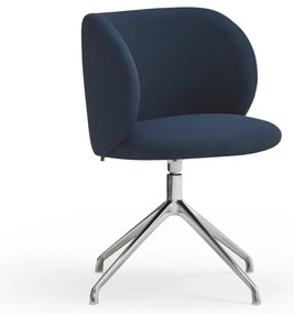 Scaun de sufragerie albastru închis tapițat Mogi – Teulat