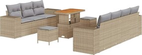 vidaXL Set de canapele pentru grădină 10 pcs Beige și gri deschis
