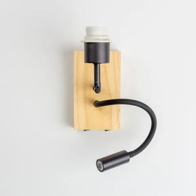 Veioză LED flexibilă Brilagi NUBILA WOOD 1xE27/25W/230V + LED/3W stejar/negru