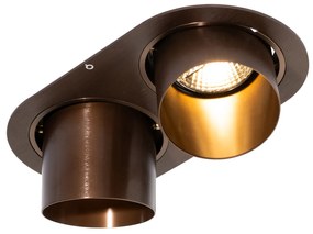 Spot integrat rotunjit bronz închis GU10 70mm orientabil 2 lumini - Installa