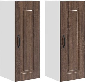 vidaXL Dulap de bucătărie Kalmar 2 pcs Stejar închis 30 x 31 x 80 cm