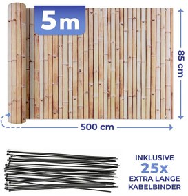 Paravan pentru balcon maro deschis din plastic 500x85 cm – Maximex