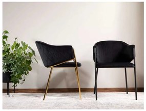Scaun de bucătărie Serilda Velvet, negru