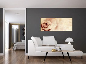 Tablou - floare de trandafir pentru îndrăgostiți (120x50 cm)