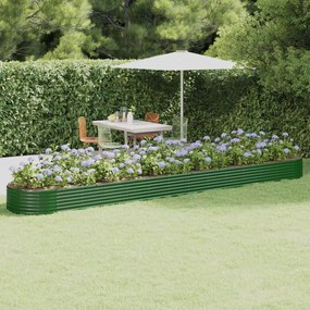 Jardiniera gradina verde 544x100x36cm otel vopsit electrostatic 1, Verde, 544 x 100 x 36 cm