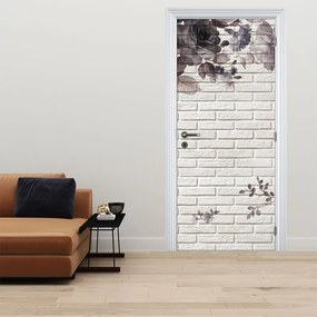 Fototapet pentru ușă - Peretele cu buchet de flori (95x205cm)