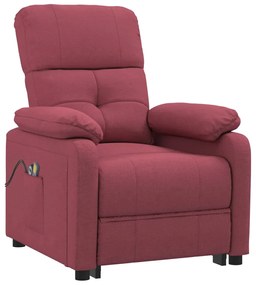 3073815 vidaXL Fotoliu de masaj electric rabatabil, roșu vin, textil