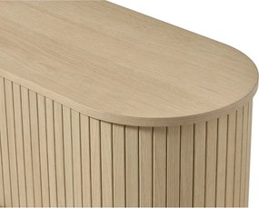 Comodă TV în culoare naturală cu aspect de lemn de stejar 180x56x40 cm Meta – Unique Furniture