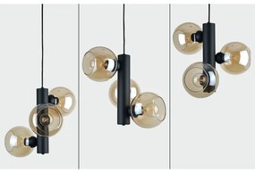 Lustră pe cablu TUBE 3xE27/60W/230V negru/bej fumuriu