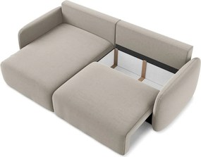 Colțar taupe extensibil/cu spațiu de depozitare cu tapițerie din catifea (cu colț pe partea stângă/cu șezlong) Kalena – Makamii