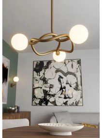 Redo 01-3256 - Lustru cu tijă CONFUSIO, 3 x E14, 28 W, 230 V, Ø 76 cm, auriu