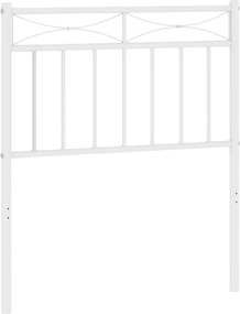 vidaXL Tăblie de pat de schimb metalică, alb, 75 cm