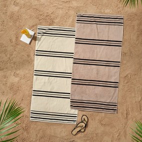 Prosop de plajă bej 75x150 cm Banded Stripe – Catherine Lansfield