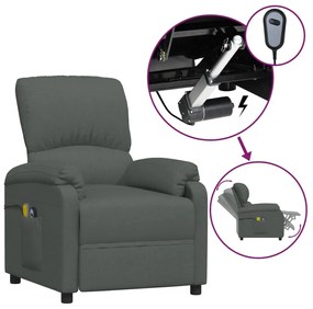3073853 vidaXL Fotoliu de masaj electric rabatabil, gri închis, textil