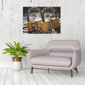Tablou pe sticlă cu două cetăți (70x50 cm)