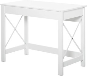 HOMCOM, Birou de Studiu, Stil Modern, MDF, Metal, 105x50x76 cm, Alb | Aosom Romania