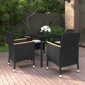 Set mobilier de gradina cu perne 5 piese poliratan  sticla