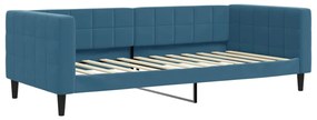 354007 vidaXL Pat de zi, albastru, 90x200 cm, catifea