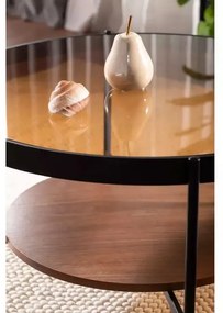 Masa de cafea Prima B chihlimbar transparent/nuc ø74/h43