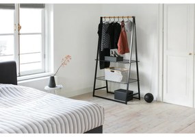 Suport multifuncțional pentru haine Brabantia Linn 1008930, 2 rafturi, Otel, Negru