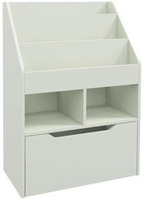 HOMCOM Raft pentru copii cu sertar, raft pentru cărți cu rafturi, 60 x 29,9 x 90 cm, Verde | Aosom Romania