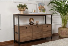 Masă consolă în culoare naturală închisă cu aspect de lemn de nuc 29,5x120 cm Solace – Kalune Design
