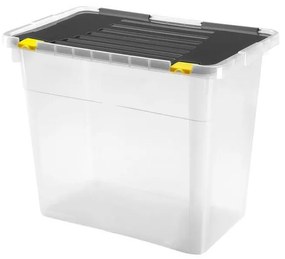 Cutie de depozitare DRAGON, 72 l, negru/transparent
