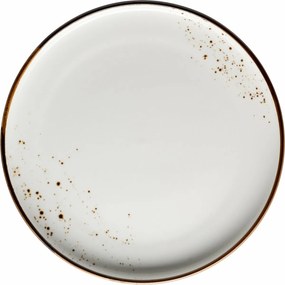 Mäser Farfurie de desert Pintar Puncte maro alb22,5 cm