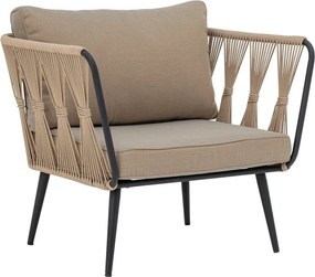 Fotoliu de grădină bej capitonat Pavone – Bloomingville