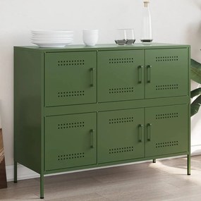 vidaXL Dulap, verde măsliniu, 100,5x39x79 cm, oțel
