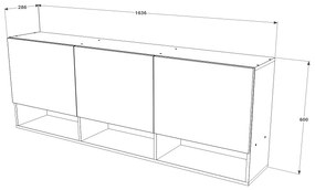 Dulap haaus Malmo, 3 Usi, Stejar Alb/Antracit, 164 x 27 x 60 cm