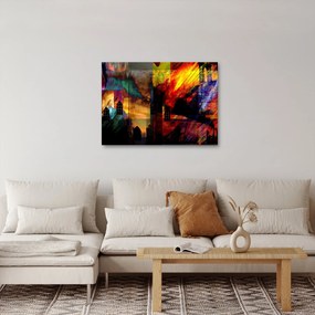 Tablou - Oraș colorat, abstracție (70x50 cm)