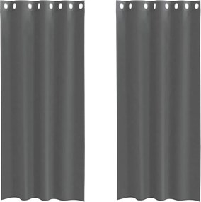 vidaXL Perdele Voile cu Oelii 2 buc Gri închis 140x225 cm