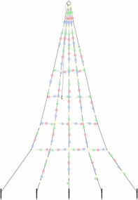 vidaXL Brad de Crăciun LED cu țevi de prindere în pământ 306 cm Metal