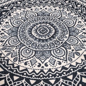 Covor Mandala bej, 82 cm