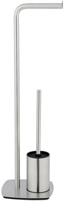 Perie toaleta cu suport hartie igienica, inox mat, IRIA, WENKO