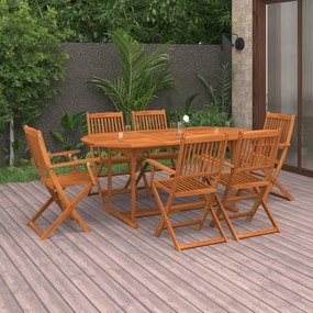 3086970 vidaXL Set mobilier de grădină 7 piese 180x90x75 cm, lemn masiv acacia