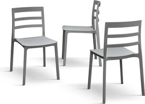 Set 4 scaune RIGATO -POLIPROPILENA- HORECA - GRI