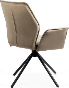 RESIGILAT - Scaun living rotativ din catifea BUC 0224 bej
